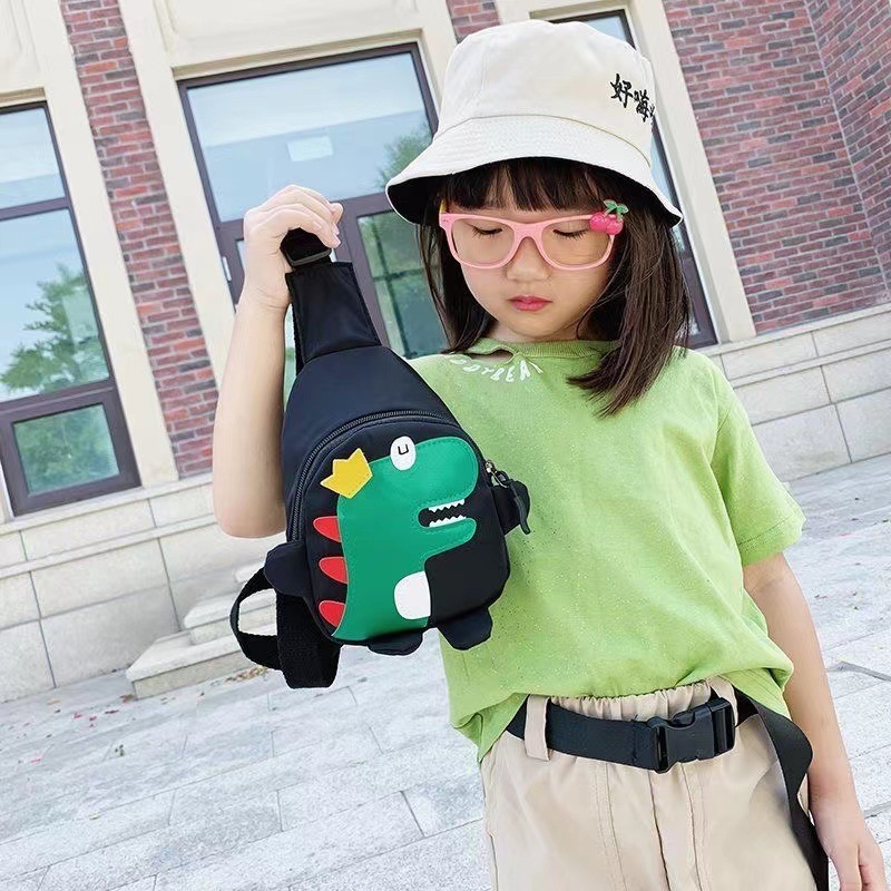2023 new children's bag backpack dinosaur Boys and Girls cute princess baby fashion chest bag crossbody small bag