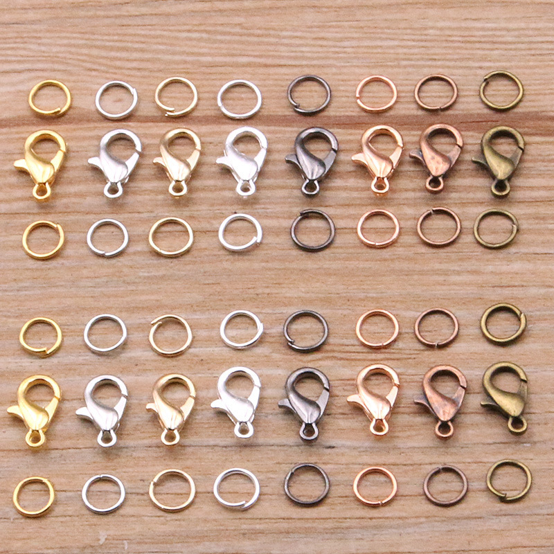 300 ピース/パック 200 個クローズリング 100 個ロブスタークラスプ 8 色 Diy ジュエリービーズアクセサリーネックレスクラスプ|undefined