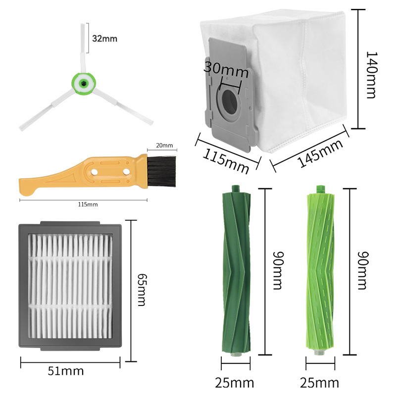 Suitable for irobot sweeper accessories side brush i7 i7 + E5 E6 i3 i8 + dust bag filter screen brush main brush