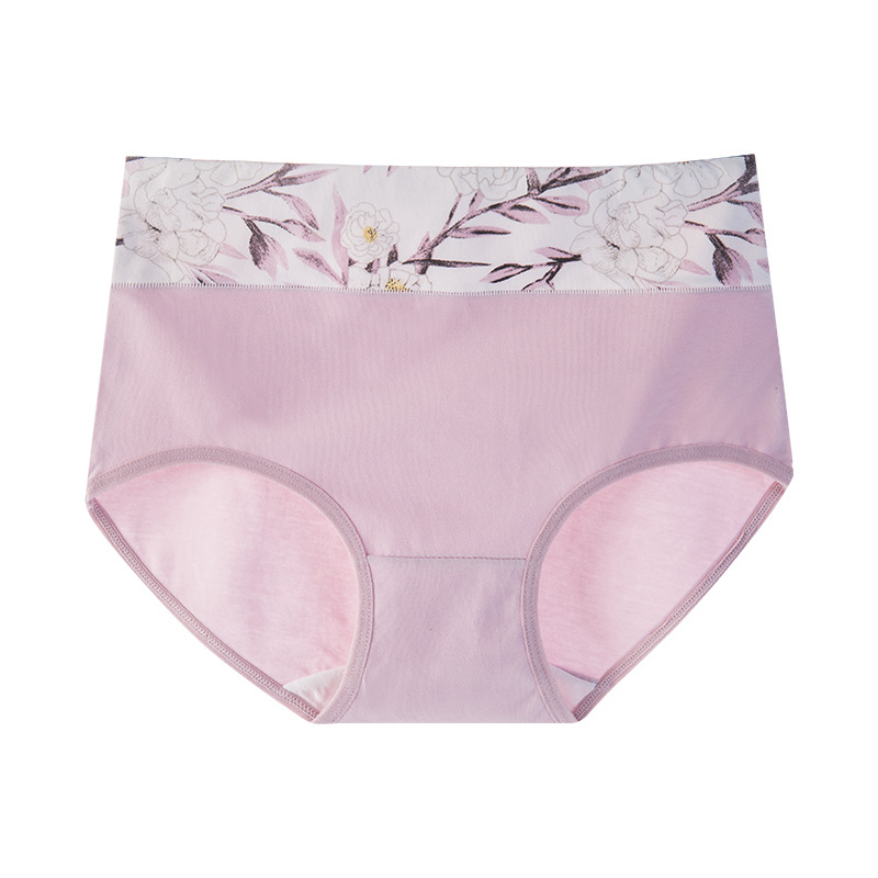 High Waist Pure Cotton Underwear Women's Cross-border Printed plus size Tinting European and American Girls' Underwear Traceless Women's Triangle Shorts