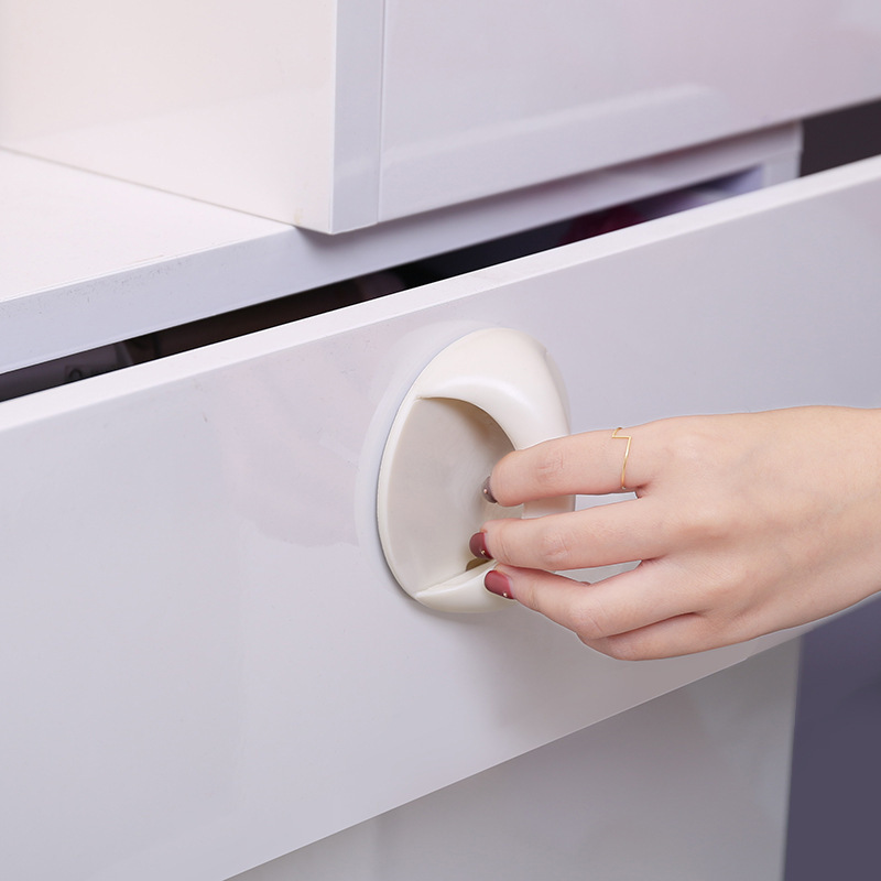 Creative mini home door and window handle plastic self-adhesive seamless door handle wardrobe drawer wooden door glass handle