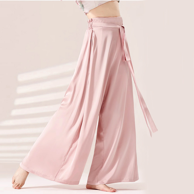 Classical dance practice clothes female adult Chinese style jazz dance straight long pants modern dance ribbon body clothing