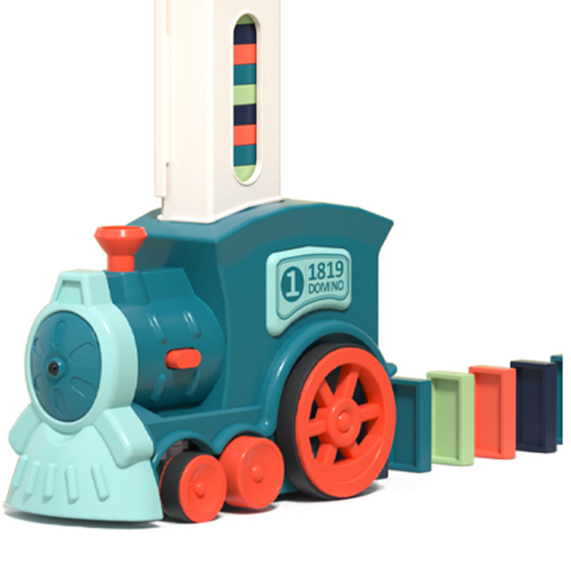 Cross-border Domino small train trembles the same automatic licensing Electric Music lighting toy train