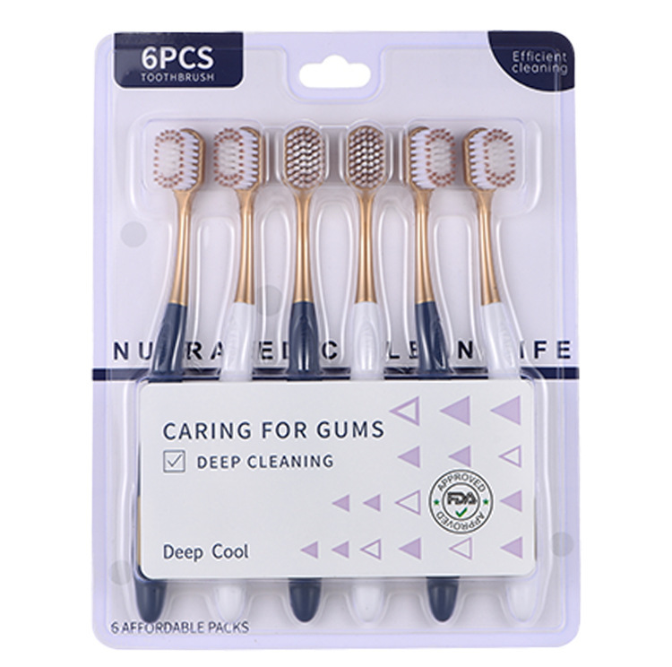 Sam's same toothbrush advanced soft bristle toothbrush adult household 6-piece wide head Gum Protection toothbrush factory wholesale