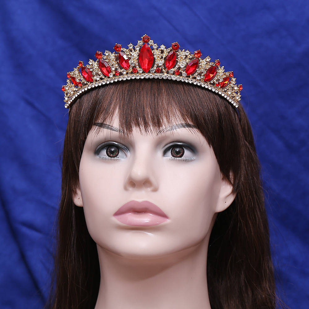 European and American bridal crown headdress alloy diamond crown wedding accessories hair comb wedding gifts cross-border hot sale