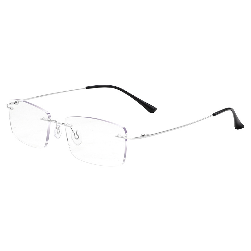 Business titanium frame high-end frameless reading glasses wholesale 8161 anti-blue light HD aging glasses ultra-light Danyang reading glasses