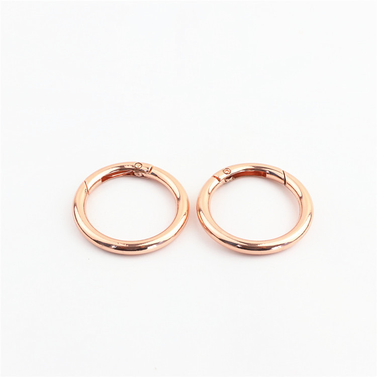 Inner diameter 3.2cm luggage accessories one inch 2 opening spring ring connection buckle opening ring bag with light gold and silver