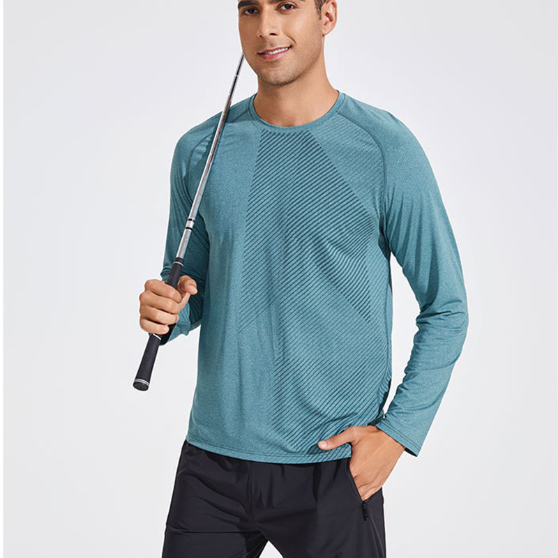 Spring and Autumn Men's Outdoor Round Neck Quick Drying Clothes Long Sleeve Sports Leisure Breathable Loose Running T-shirt Spot Print LOG