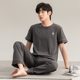 Men's pajamas men's summer short-sleeved trousers half-sleeved cotton summer suit boys British-style home wear spring and autumn