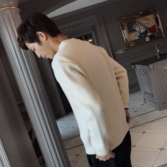 Autumn and Winter 2023 New Sweater Coat Men's Solid Color Knitted Cardigan Men's Casual All-match Slim-fit Top