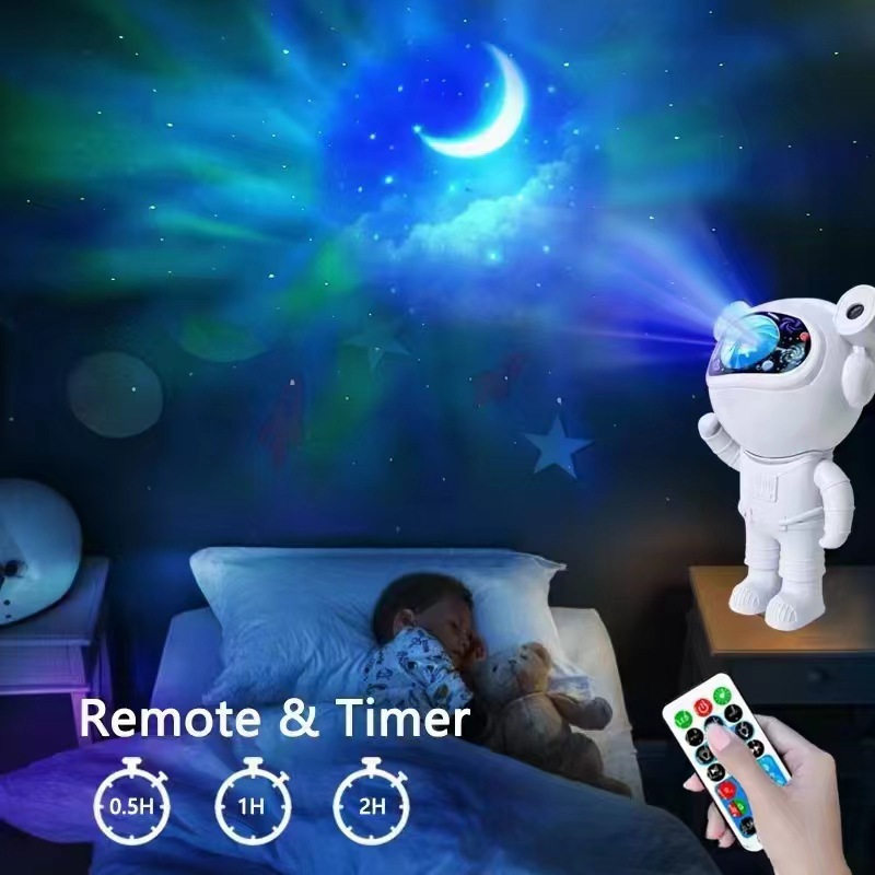 Cross-border astronaut voice control projection lamp aurora starry sky atmosphere astronaut lamp bluetooth music projector night light