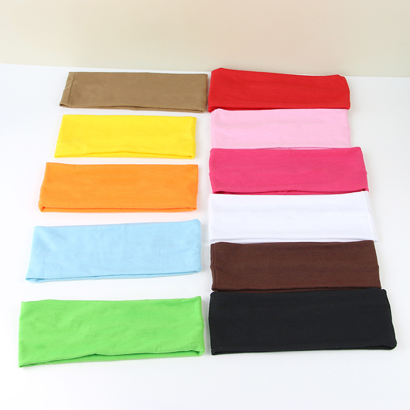 European and American new cotton women's hair band yoga headband face wash solid color men's sports headscarf hair accessories in stock wholesale