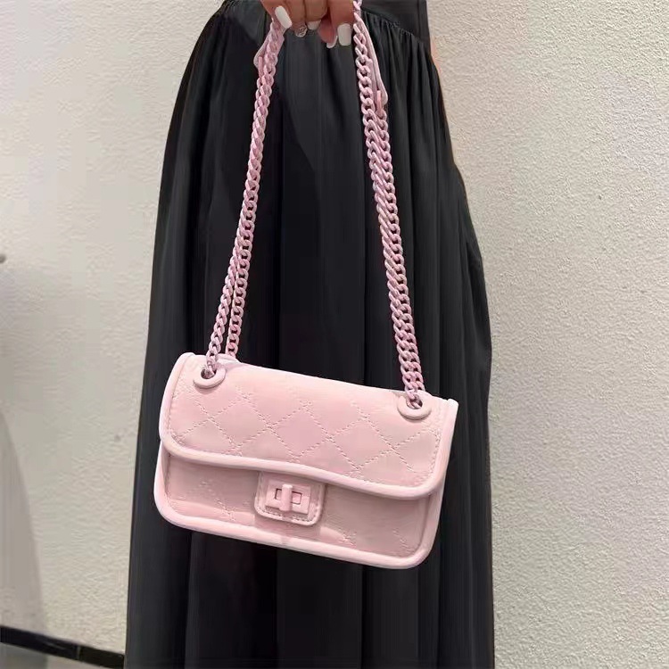 Chanel Style High-end Texture Hobo Pink Chain Bag Women's 2024 New Chanel Style Shoulder Crossbody Bag