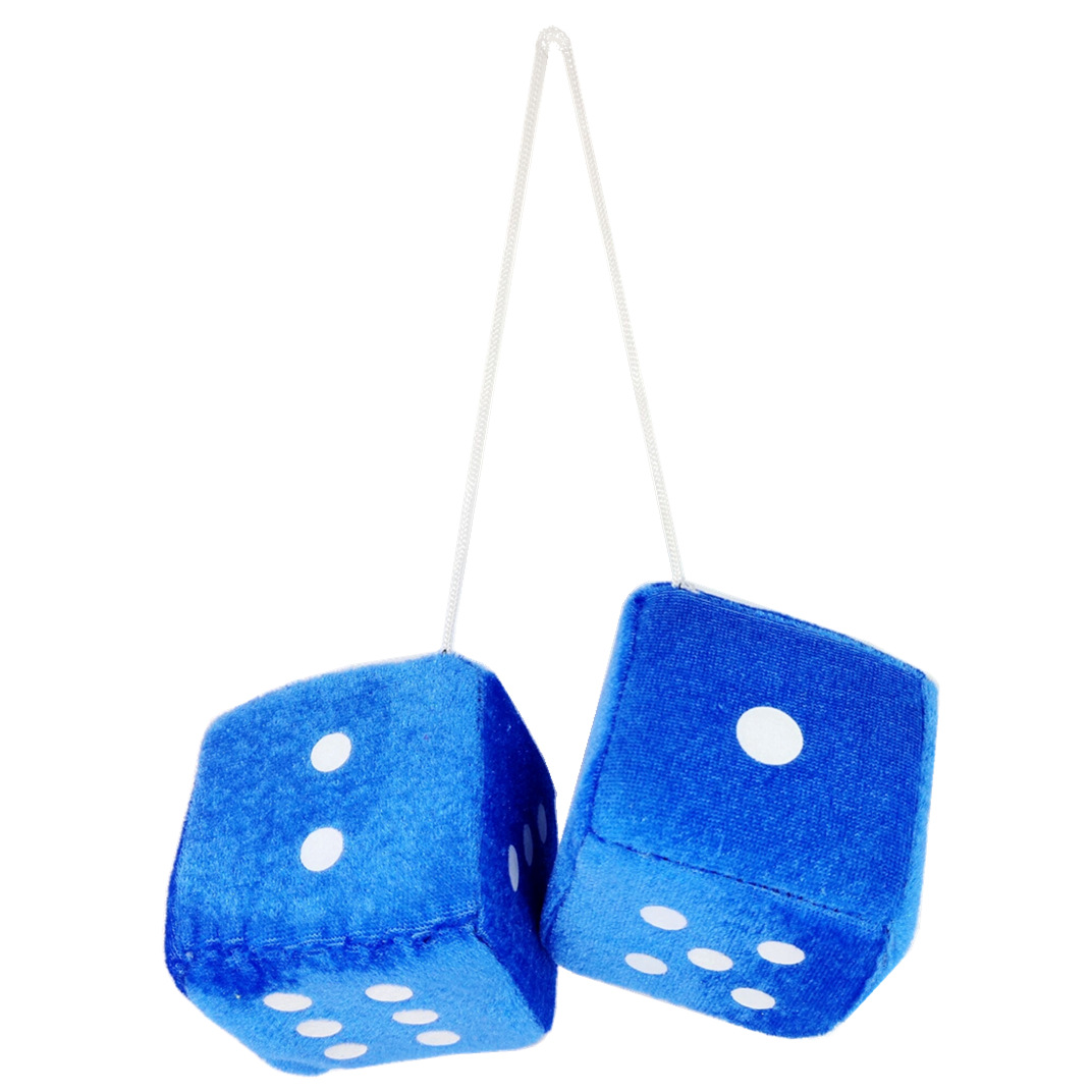 Amazon cross-border 7cm six-color digital sponge dice sieve Car Rearview mirror pendant color plush spot