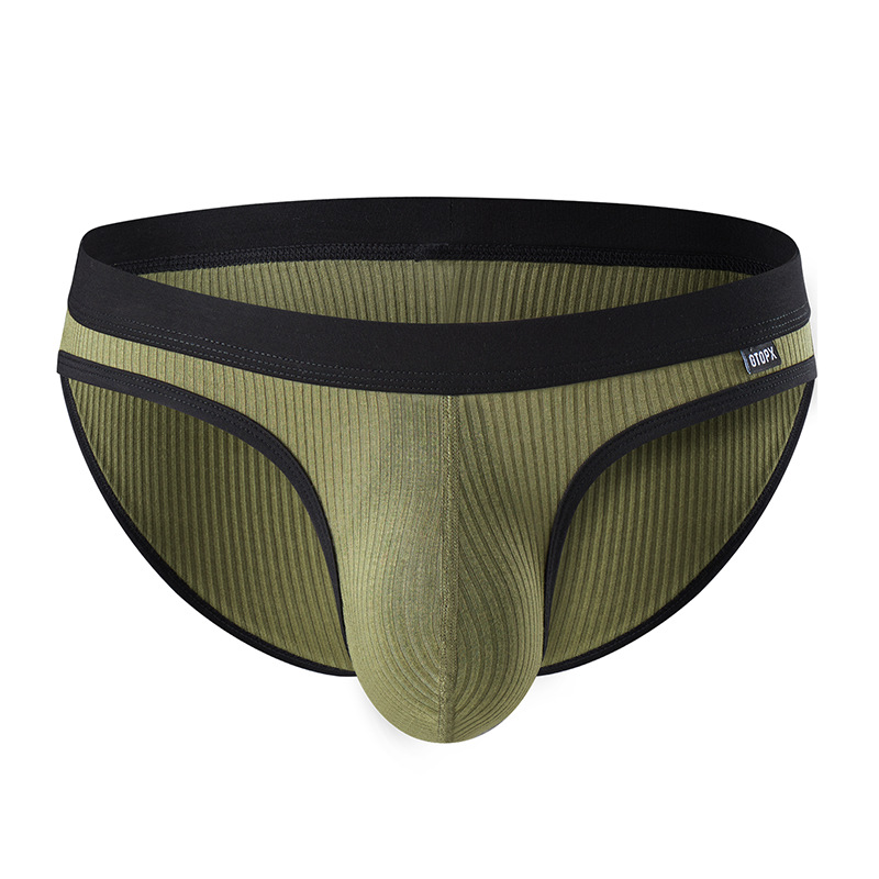 New single-strip Men's thread fabric breathable sexy underwear large bag U convex quick-drying briefs GTOPX MAN