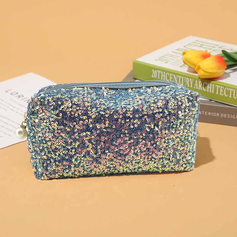 New ins Style Embroidered Sequins Large Capacity Cosmetic Bag High Beauty Star Portable Magic Mummy Storage Bag