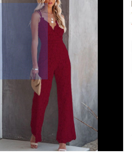 European and American women's deep V backless jumpsuit cross-border long solid color slim sleeveless jumpsuit women's wholesale
