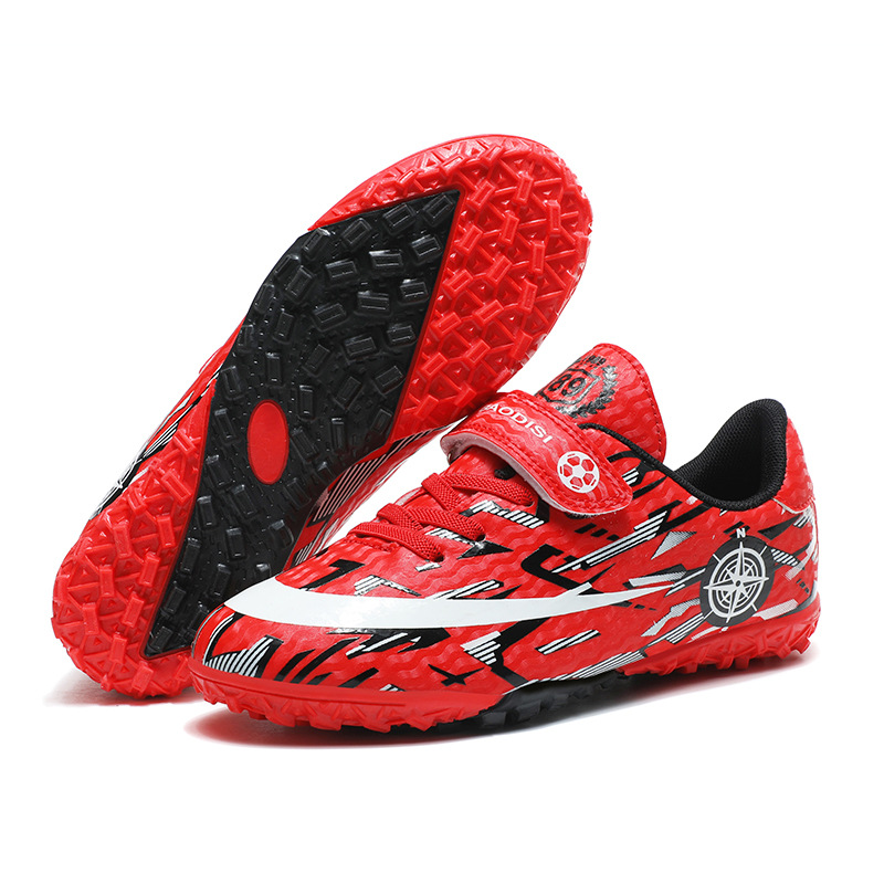 Football shoes children and teenagers Velcro boys and girls long nail broken nail flat primary and secondary school students competition sneaker