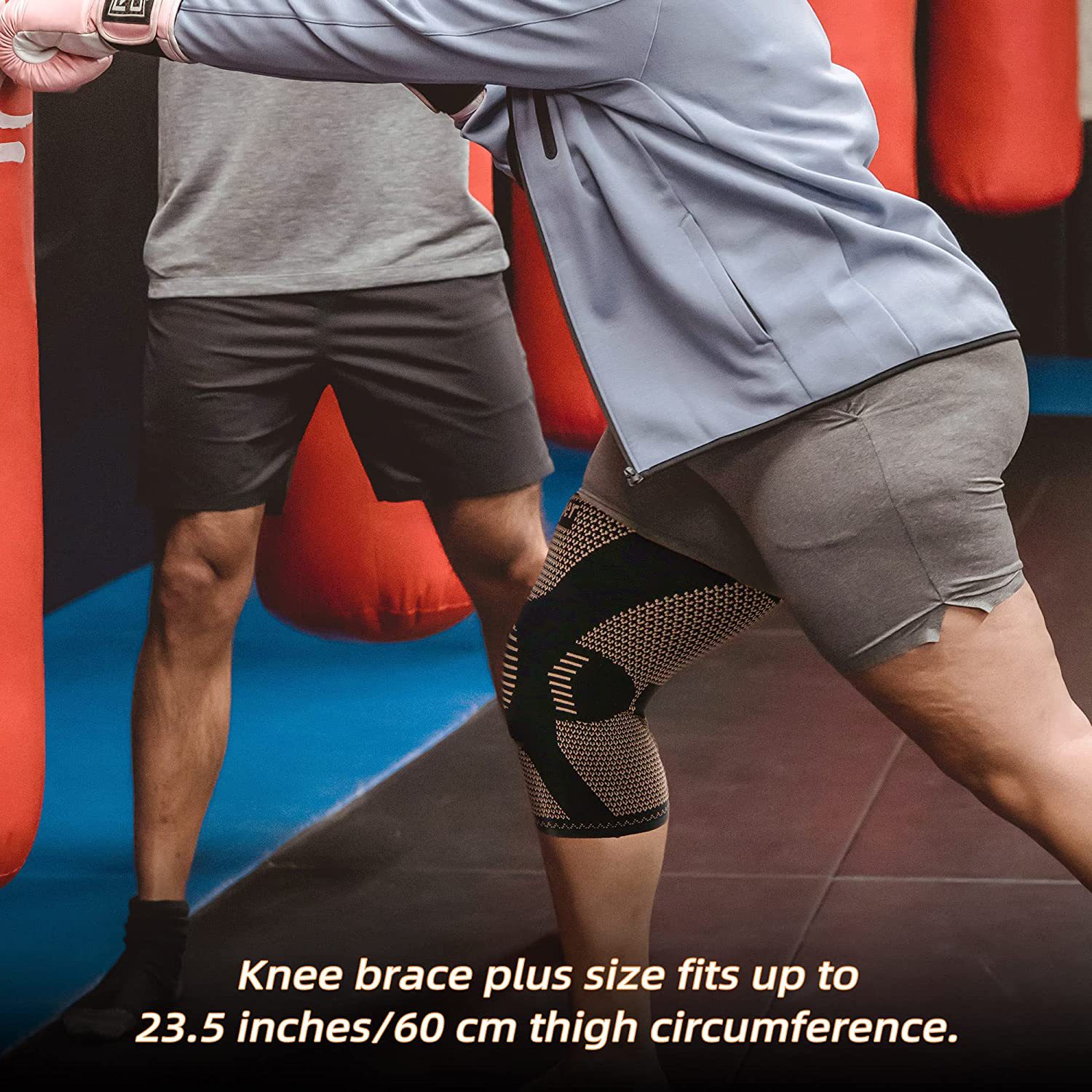 Cross-border hot-selling knitted knee pad Copper cycling basketball mountaineering badminton Copper fiber breathable non-slip sports protection