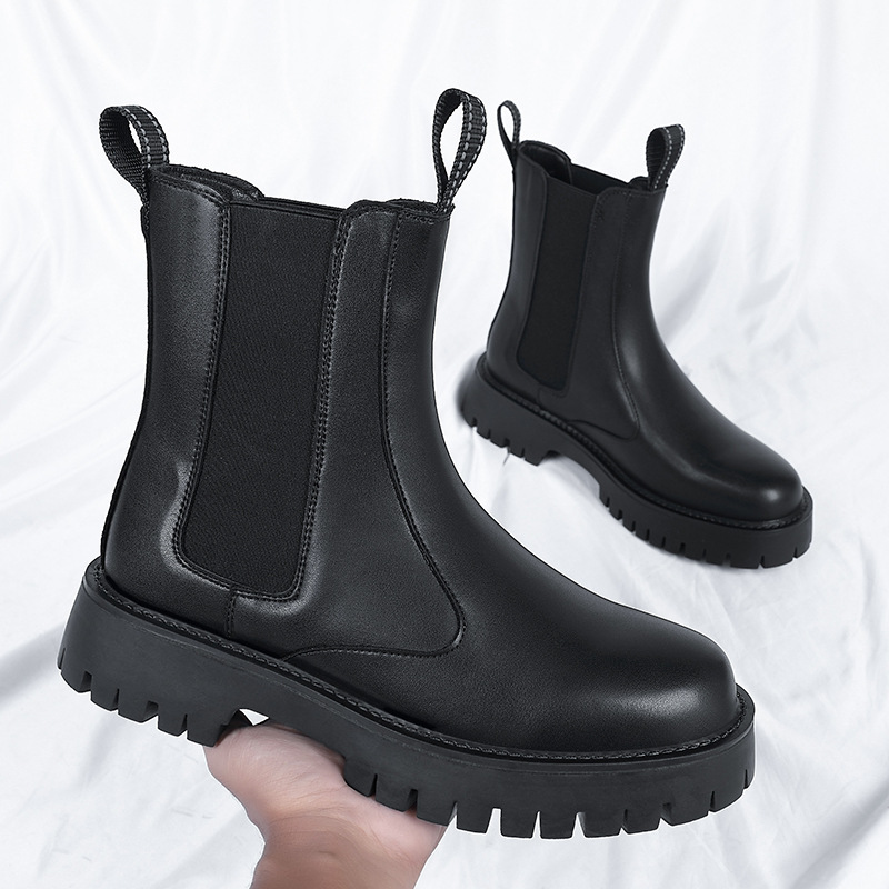 Martin boots extra large size 48 49 thick bottom Chelsea boots men's 2024 winter new British style short tube chimney boots