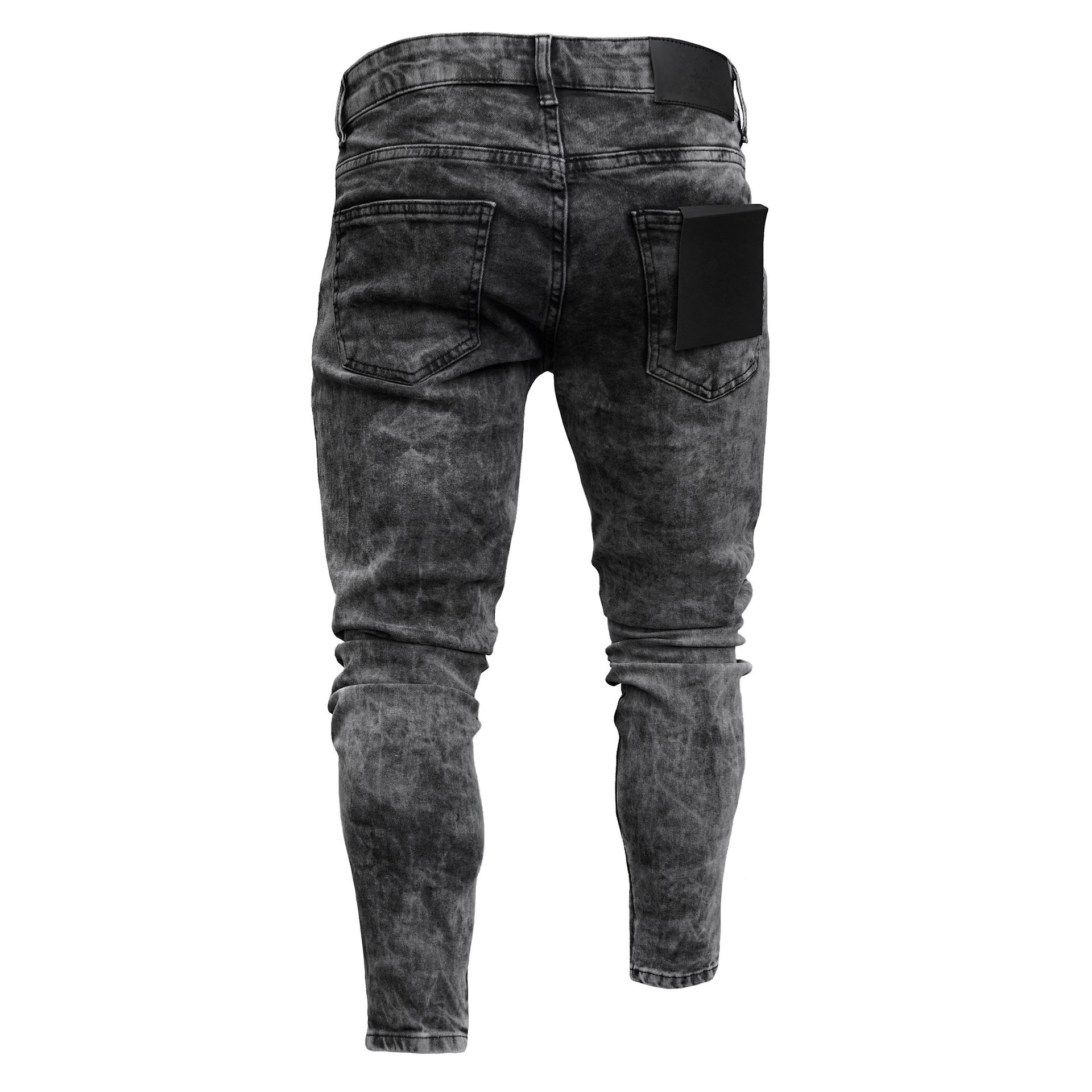 Amazon wish stretch denim leggings men's 2022 new European and American ripped hip-hop style men's jeans