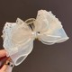 White lace bow grip clip