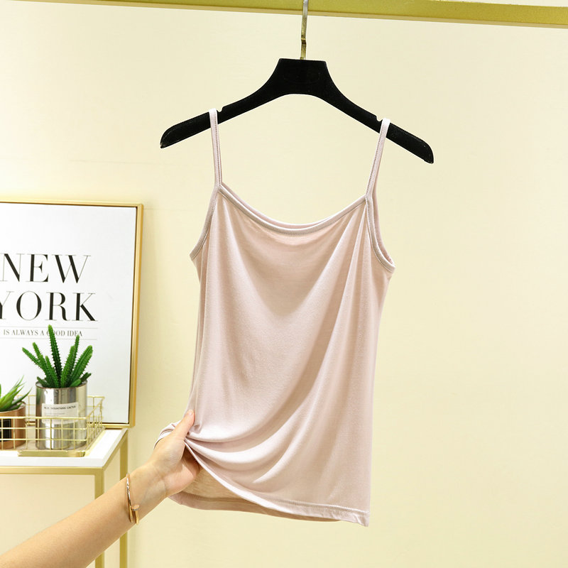Modal Camisole Women's Short Slim-fit Slim-fit plus size Top Spring and Summer Black Base Shirt for Students