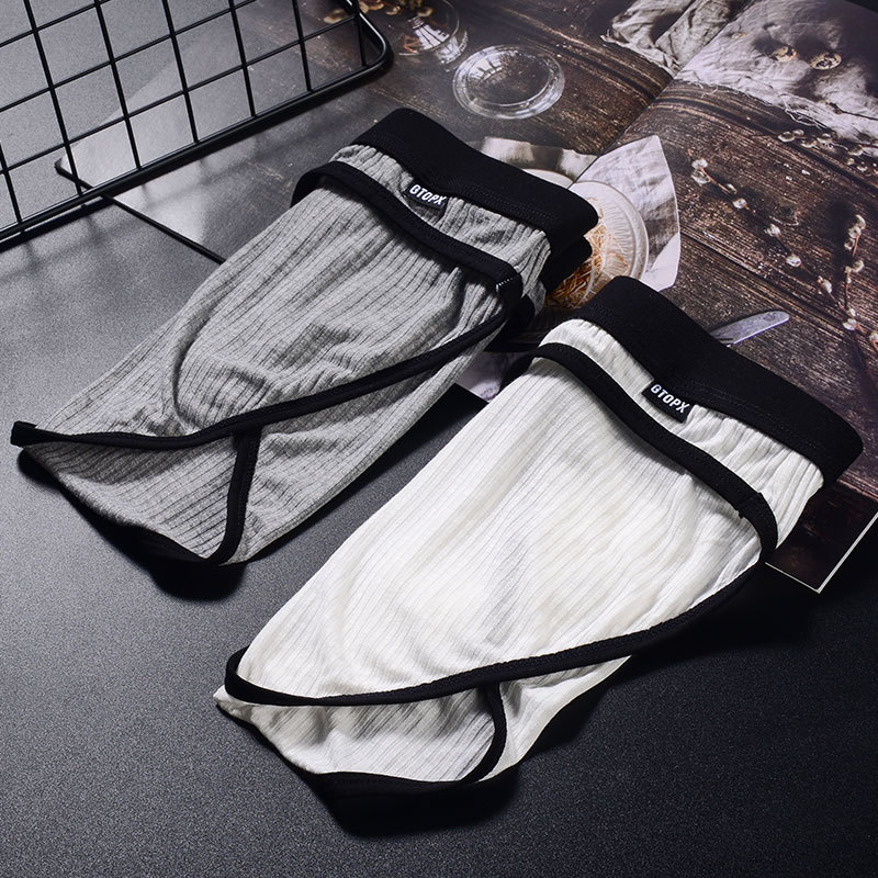 New single-strip Men's thread fabric breathable sexy underwear large bag U convex quick-drying briefs GTOPX MAN