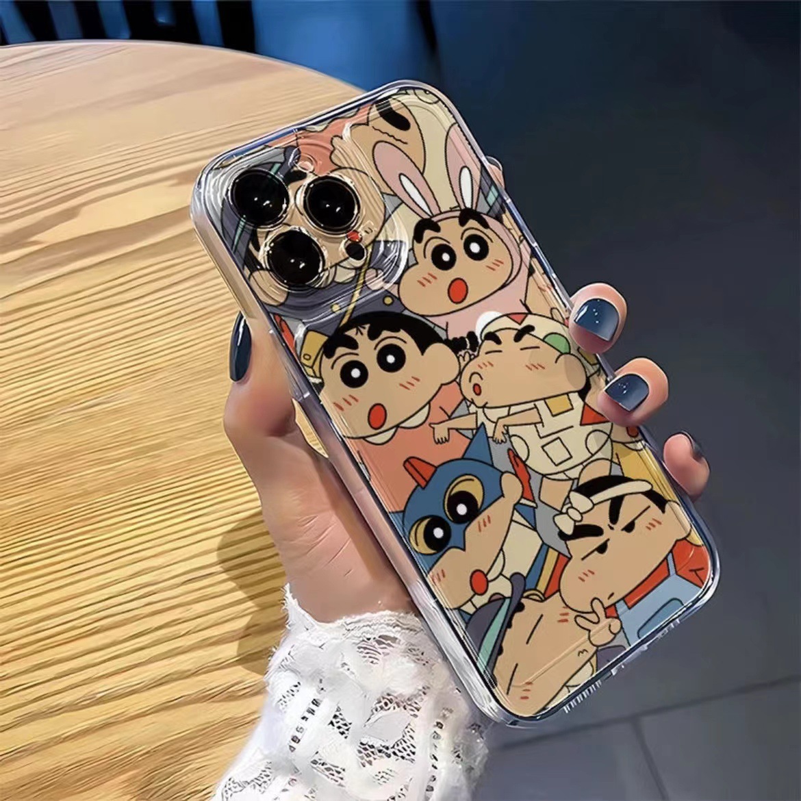 蠟筆小新全家桶適用蘋果15/14promax手機殼12/11pro透明xr/xs軟7p