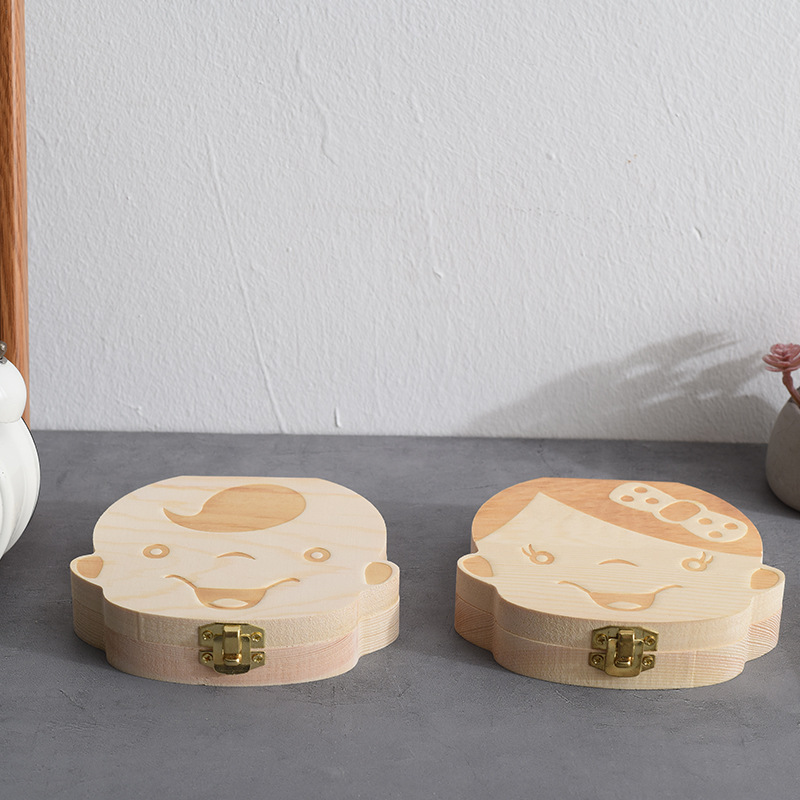 Wooden Coil Box Original Color Wooden Coil Box for Baby Boys and Girls in stock Wholesale Children's Tread Hair Collection Storage Box