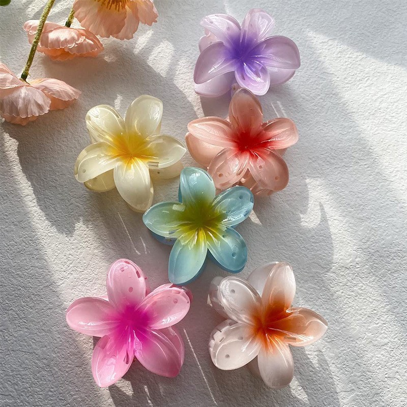 Egg Flower Grab Clip Advanced Gradient Flower Large Grab Clip Hair Accessories Super Fairy Head Disc Hair Headwear Shark Clip_voghion.com