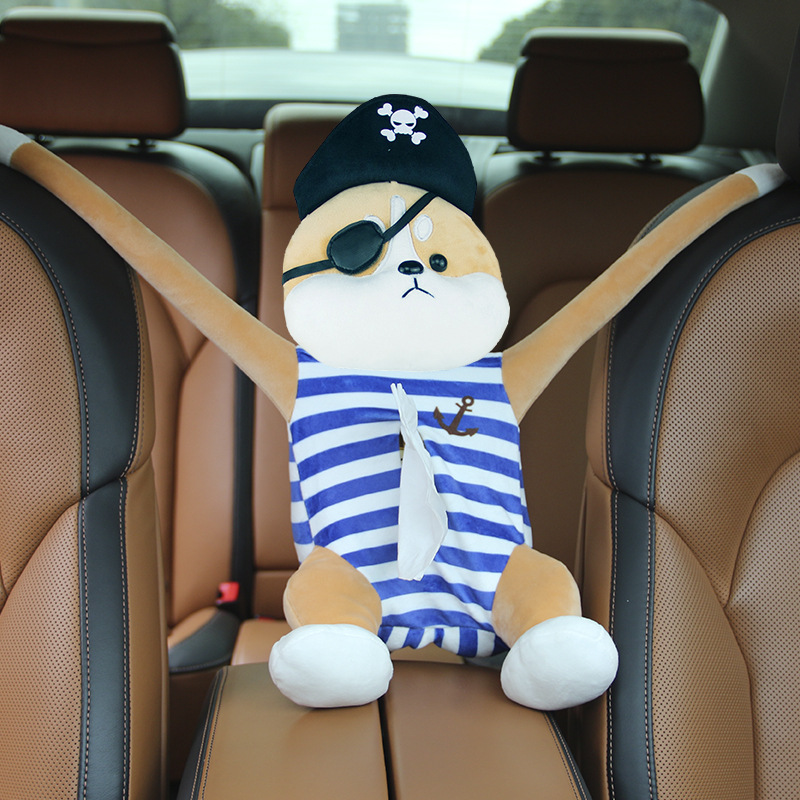 Car hanging tissue box armrest box car creative paper drawing cartoon creative car Tissue Bag car supplies