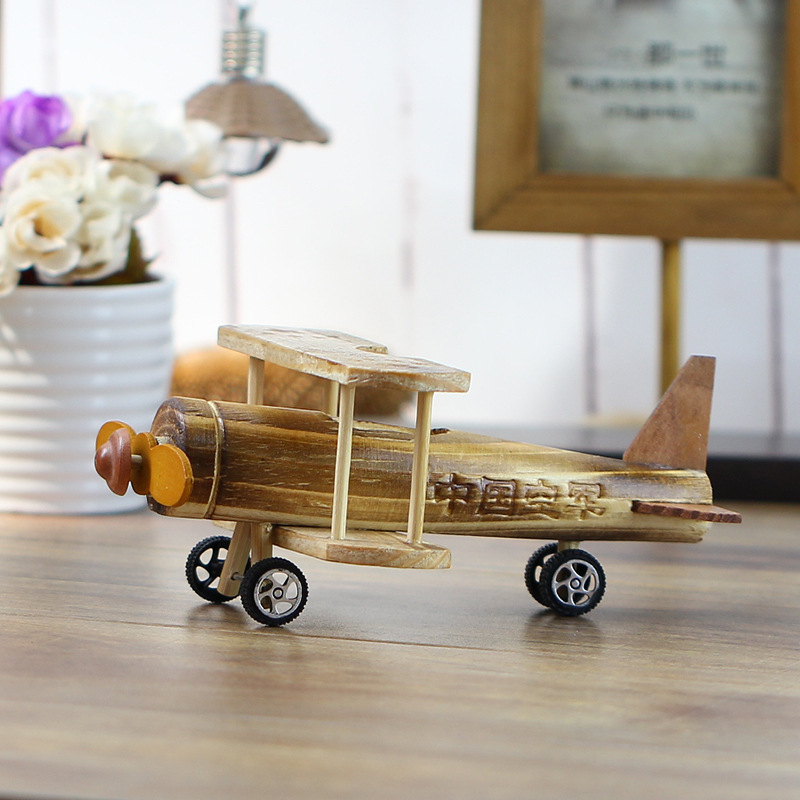 New wooden aircraft military model toy children's simulation decompression aviation home desktop decoration factory wholesale