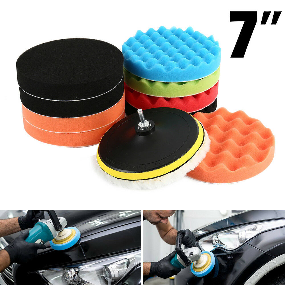 Cross-border car beauty polishing and waxing sponge disc 12-piece set 3/4/5/6/7 inch sponge wheel polishing disc pad