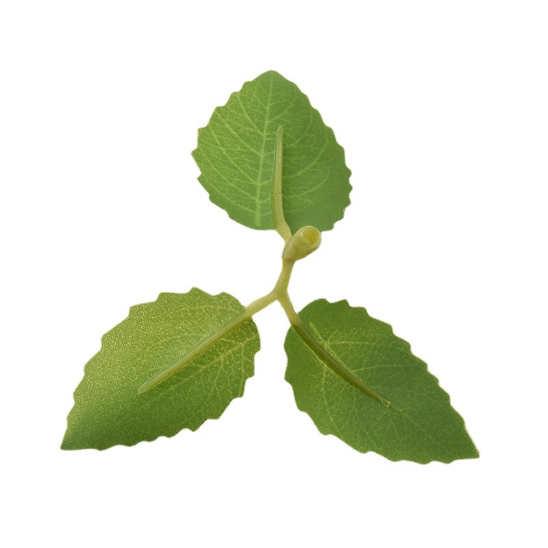 Simulation Rose Leaf Wholesale Simulation 3 Leaf Silk Stockings Flower and Leaf Simulation Leaf Plant Wall Bundle Decorative Cloth Leaf