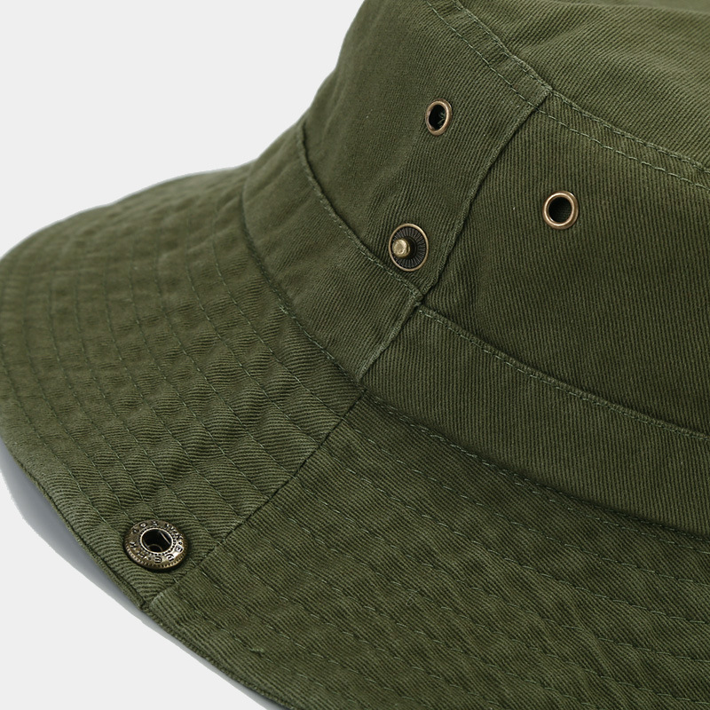 New Style Pure Cotton Breathable Sun Hat Japanese Style Artistic Basin Hat Outdoor Mountaineering Sunscreen Hat Washed Denim Fisherman Hat Trendy