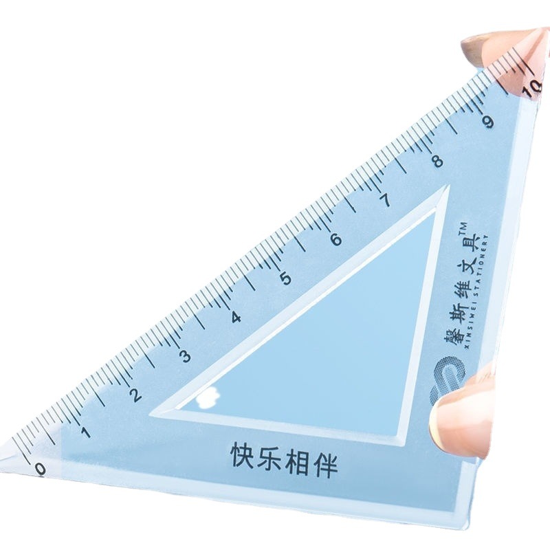 Student set Ruler 4-piece ruler 20cm triangle set ruler protractor multifunctional primary school student Macaron