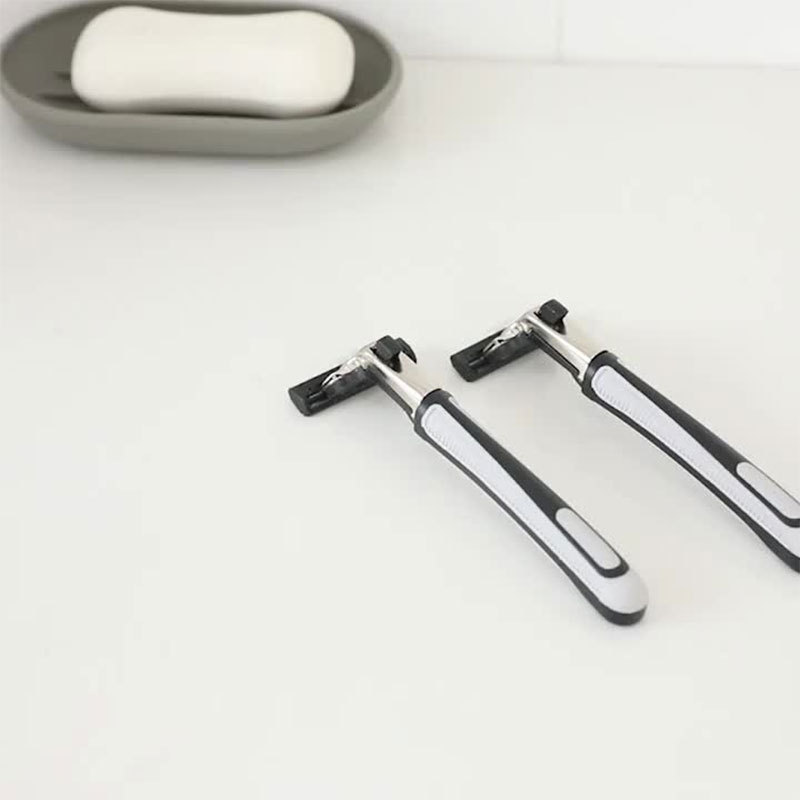 Old-fashioned shaving blade holder household stainless steel non-perforated bathroom living room available storage suction Wall shaving blade holder