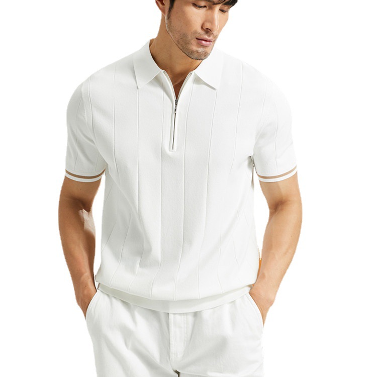 Summer high-end polo shirt breathable dry men's short-sleeved business casual lapel British style light familiar men's T-shirt