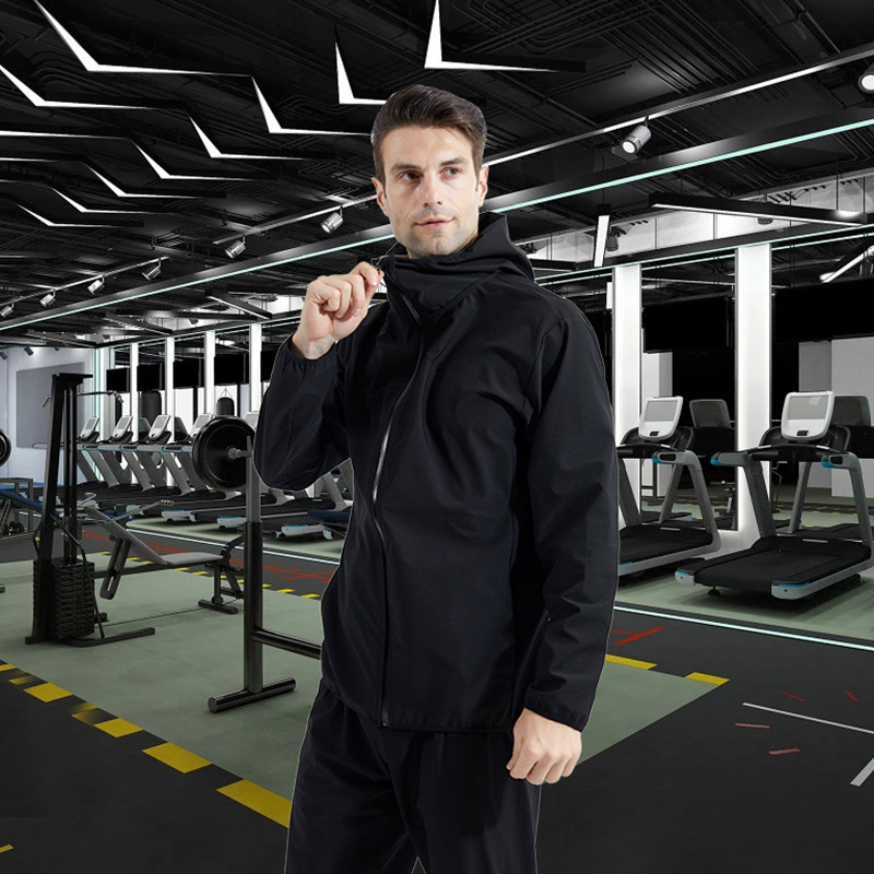 LVS Cross-border Special Sweat Clothing Men's Sports Running Fitness Clothing Weight Reduction Heat Sweat Wetting Yoga Clothing Sweat Clothing