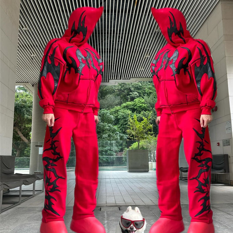 2023 cross-border foreign trade wholesale sportswear suit sweater unisex loose hoodie sweater Gothic
