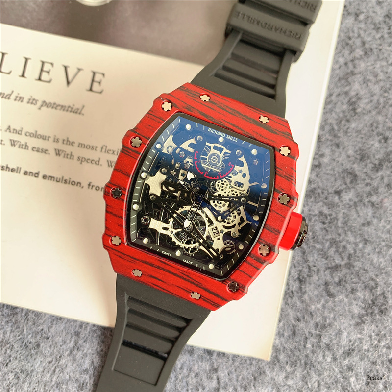 New Foreign Trade men's three-pin quartz watch European and American sports silicone Ghost Head watch barrel Richard watch wholesale