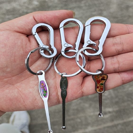Factory direct cross-border Men's waist hanging key ring metal key ring anti-lost national wholesale motorcycle women's stall