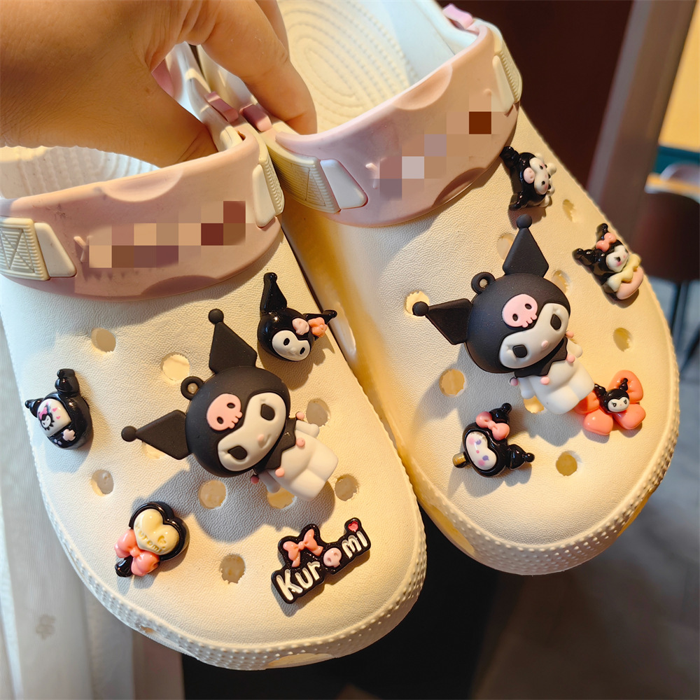 New Japanese Style Three-Dimensional Black Style Lolita Cute Shoes Flower Shoes Shoe Buckle Detachable Decorative Buckle Bow