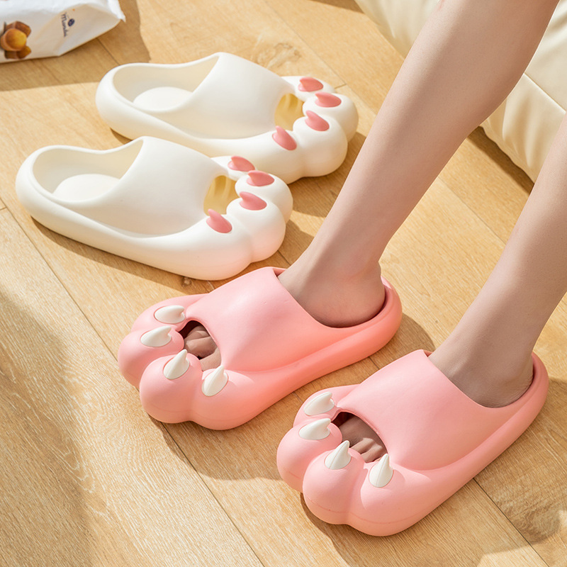 Summer Slippers Women's Internet Celebrity ins Trendy Cute Cat's Claw Thick Bottom Dung Feeling Indoor Home Exterior Wear Household Sandals