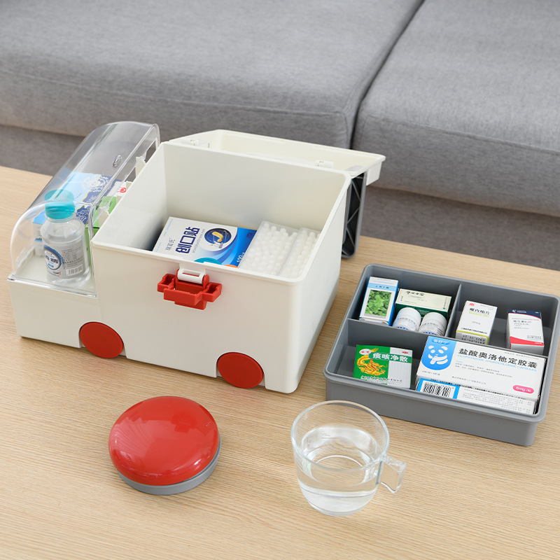 Songtai Household Medicine Box Portable Storage Box Large Capacity Storage Box Ambulance Modeling Medicine Box Songtai Factory Medicine Box