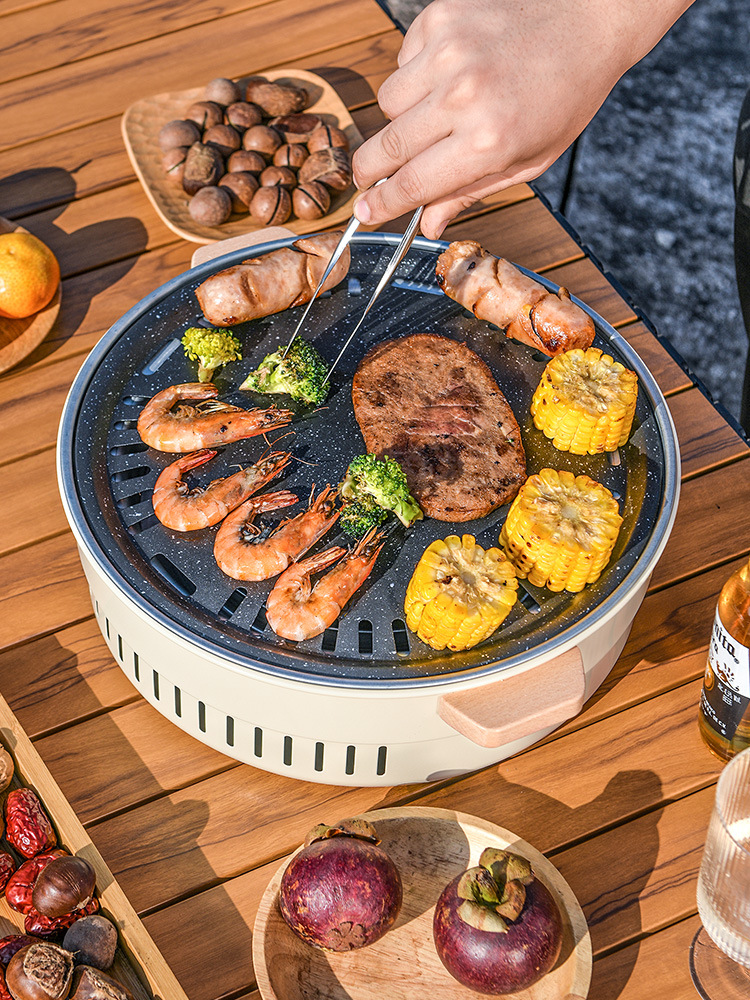 Encircling Stove Tea Table Outdoor Heating Stove Household Picnic Carbon Stove Portable Camping Barbecue Dual-purpose Electric Encircling Stove