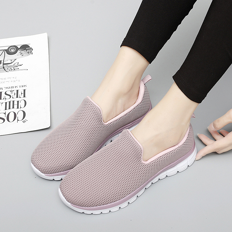Cross-border Large Size Flat Sneakers Lazy Shoes Women's Shoes Casual Shoes Lightweight Soft Sole Women's Shoes Black Work Shoes