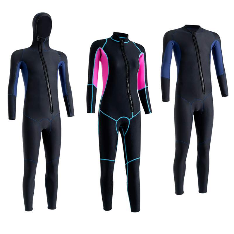 In stock diving suit men's 3MM hooded warm winter swimsuit cold-proof wet surfing suit snorkeling one-piece diving suit women