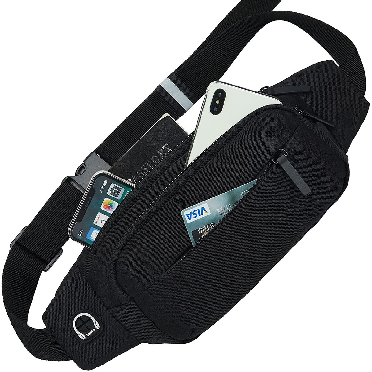 Running mobile phone waist bag men's and women's multifunctional outdoor equipment sports bag waterproof close-fitting large capacity cash register bag